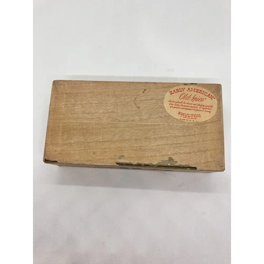 Old Spice Vanity Soap Cardboard Box Only Folkart Early American USA Made Vintage